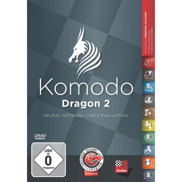 Komodo Dragon 2 Chessbase mit 6 Monate Premium Mitgliedschaft NEU! 